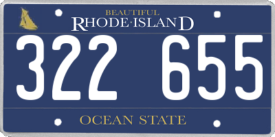 RI license plate 322655