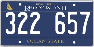 RI license plate 322657