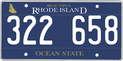 RI license plate 322658