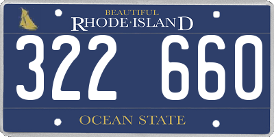 RI license plate 322660