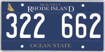 RI license plate 322662