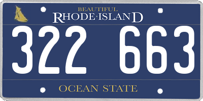 RI license plate 322663