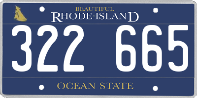 RI license plate 322665