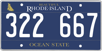 RI license plate 322667