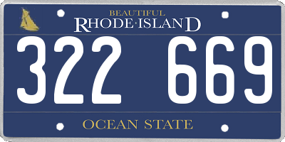 RI license plate 322669