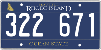 RI license plate 322671