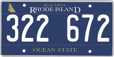 RI license plate 322672