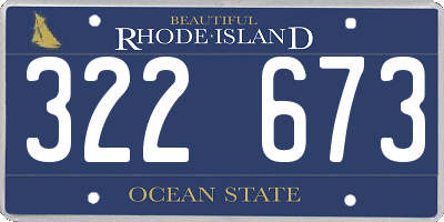 RI license plate 322673