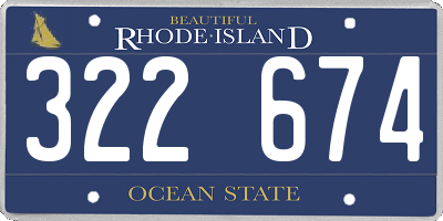 RI license plate 322674