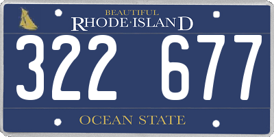 RI license plate 322677