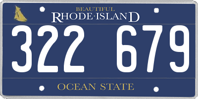 RI license plate 322679
