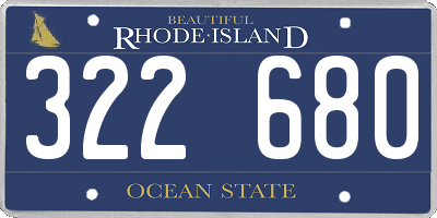 RI license plate 322680
