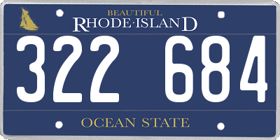 RI license plate 322684