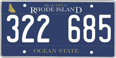 RI license plate 322685