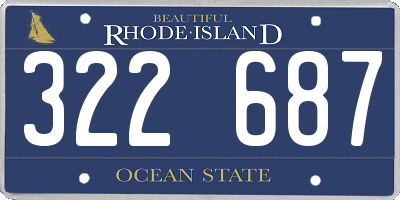 RI license plate 322687
