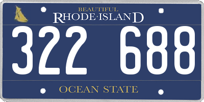 RI license plate 322688
