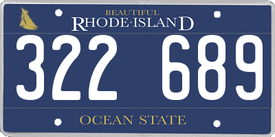 RI license plate 322689