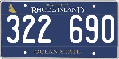 RI license plate 322690