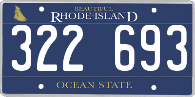 RI license plate 322693