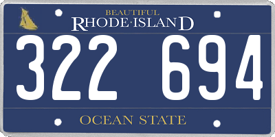 RI license plate 322694