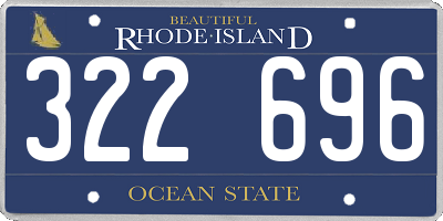 RI license plate 322696
