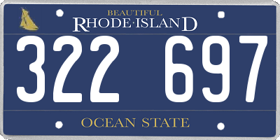 RI license plate 322697