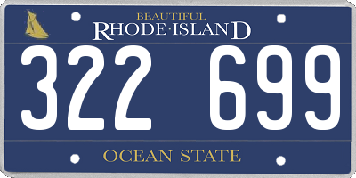 RI license plate 322699
