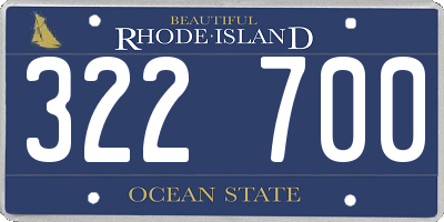 RI license plate 322700