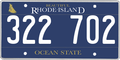 RI license plate 322702