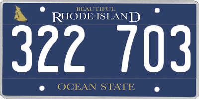 RI license plate 322703