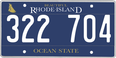 RI license plate 322704