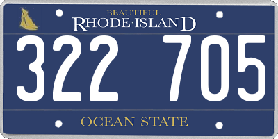 RI license plate 322705