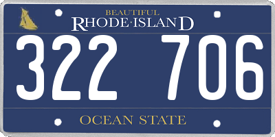 RI license plate 322706