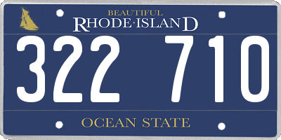 RI license plate 322710