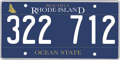 RI license plate 322712