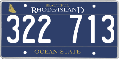 RI license plate 322713