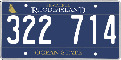 RI license plate 322714