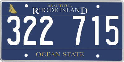 RI license plate 322715