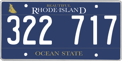RI license plate 322717
