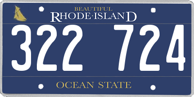 RI license plate 322724