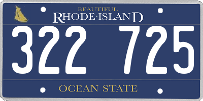 RI license plate 322725