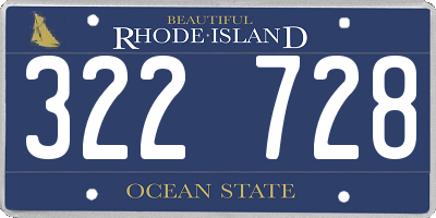 RI license plate 322728