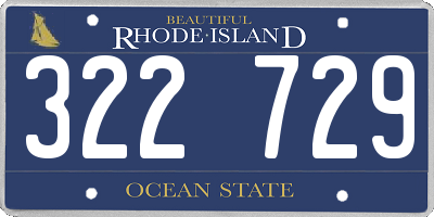 RI license plate 322729