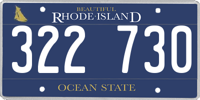 RI license plate 322730