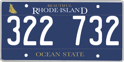 RI license plate 322732