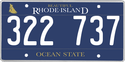 RI license plate 322737