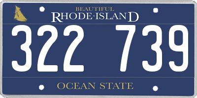 RI license plate 322739