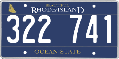 RI license plate 322741