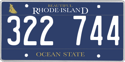 RI license plate 322744