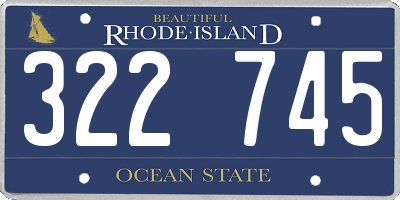 RI license plate 322745